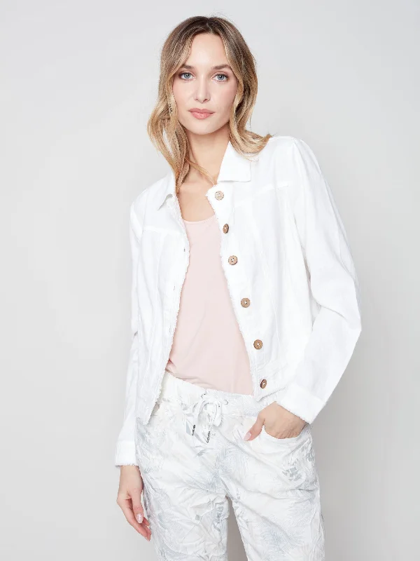 Linen Blend Jacket - White