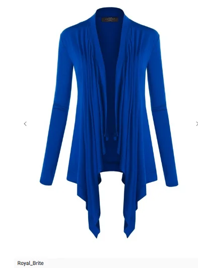 Long Sleeve Draped Open Front Cardigan