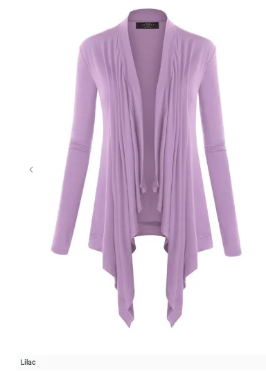 Long Sleeve Draped Open Front Cardigan