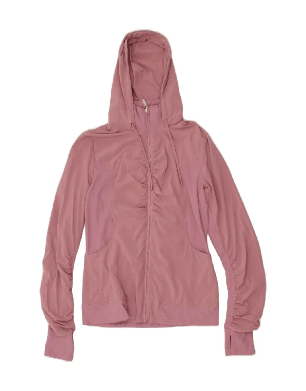 LULULEMON Womens Hooded Tracksuit Top Jacket US 10 Large Pink Polyester