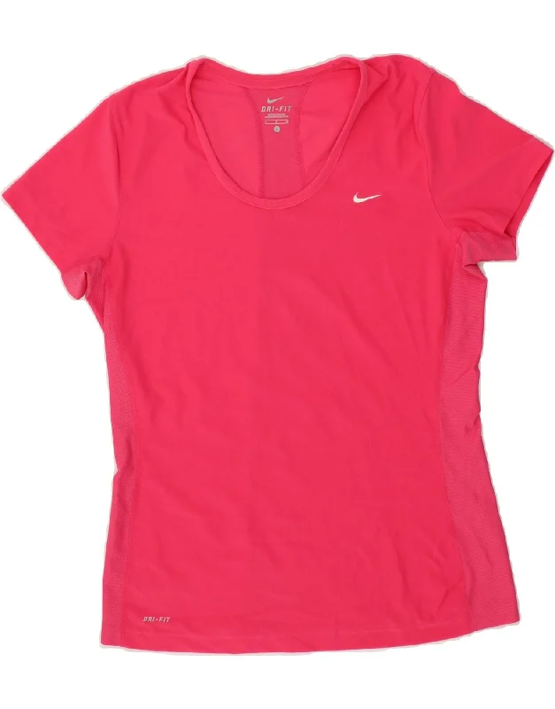 NIKE Womens Dri Fit T-Shirt Top UK 16 Large Pink