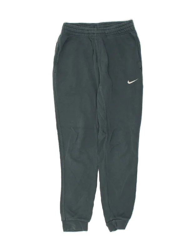 NIKE Womens Tracksuit Trousers Joggers UK 8 Small  Blue Cotton