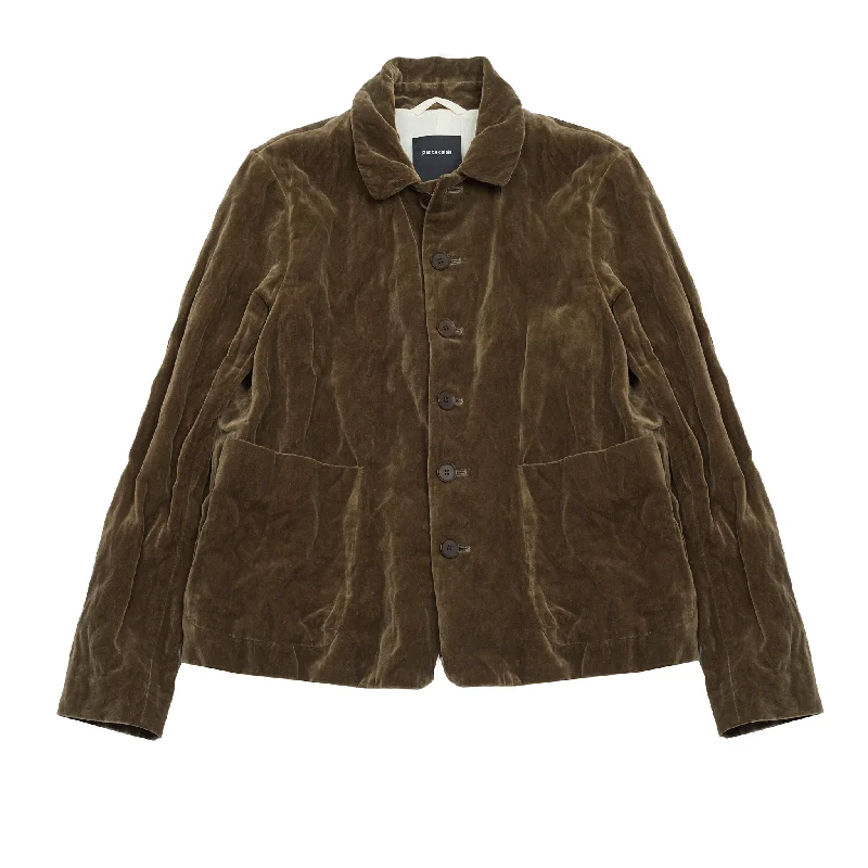 Pas de Calais Stainless Yarn Velvet Jacket in Khaki