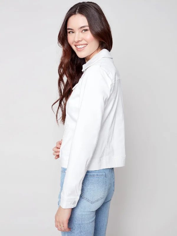 Stretch Twill Jean Jacket - White