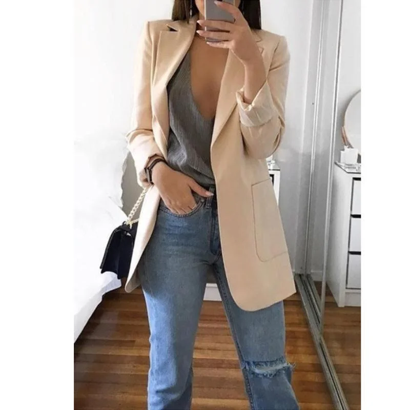 Suit lapel slim cardigan temperament suit jacket women spring and autumn