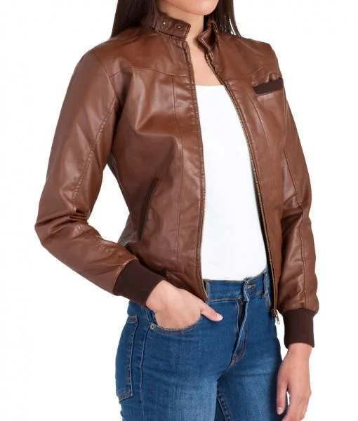 Super Bendy Women Bomber Leather Jackets