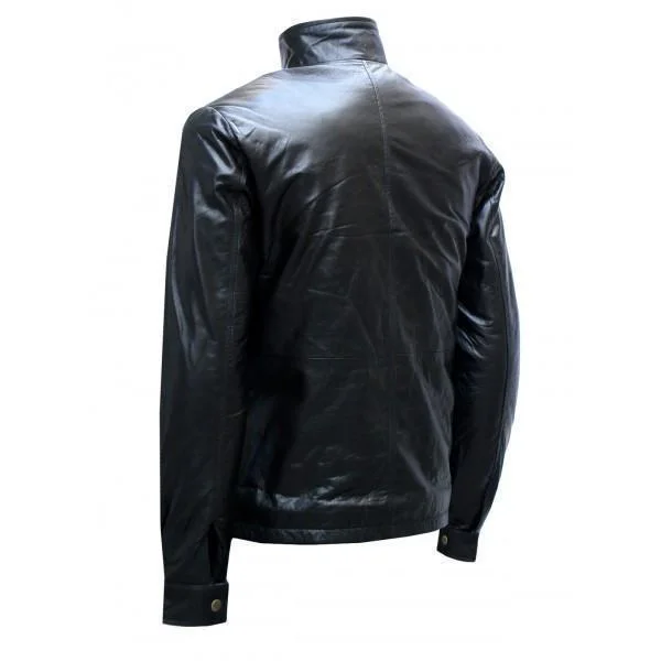 Super Black Biker Minority Report Leather Jacket