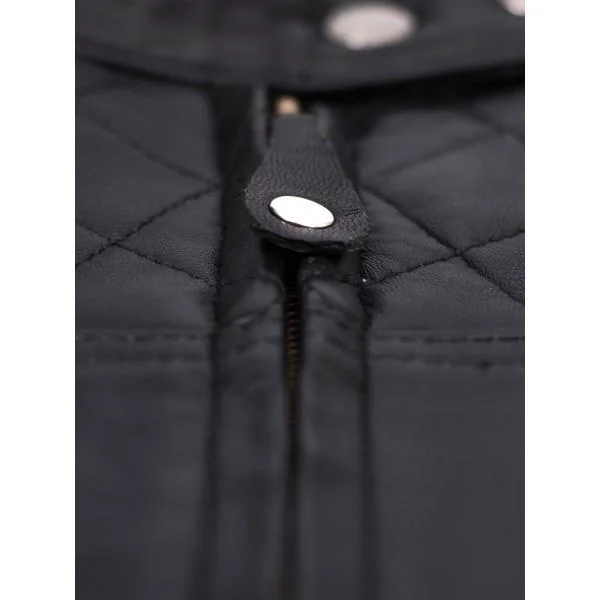 Super Cafe Racer Black Women Leather Jacket