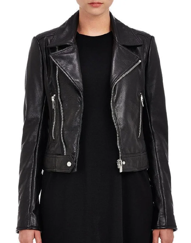 Super Oliya Women Biker Black Leather Jackets