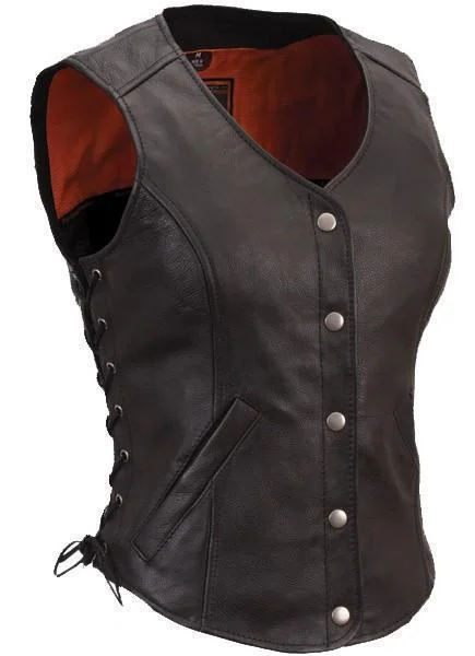 Super Side Lace Women Leather Vests