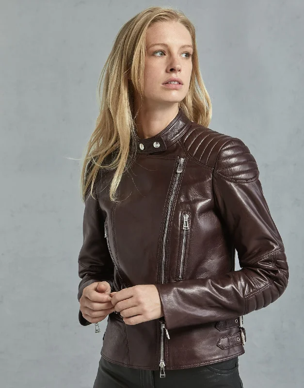 SYDNEY WOMEN LEATHER JACKET - Dark Amarone