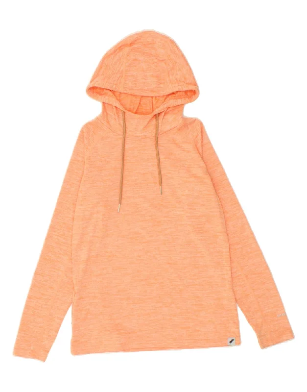 TRESPASS Womens Hooded Top Long Sleeve UK 6 XS Orange Flecked Polyester