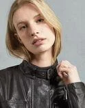 TRIUMPH 2.0 WOMEN BLACK LEATHER JACKET