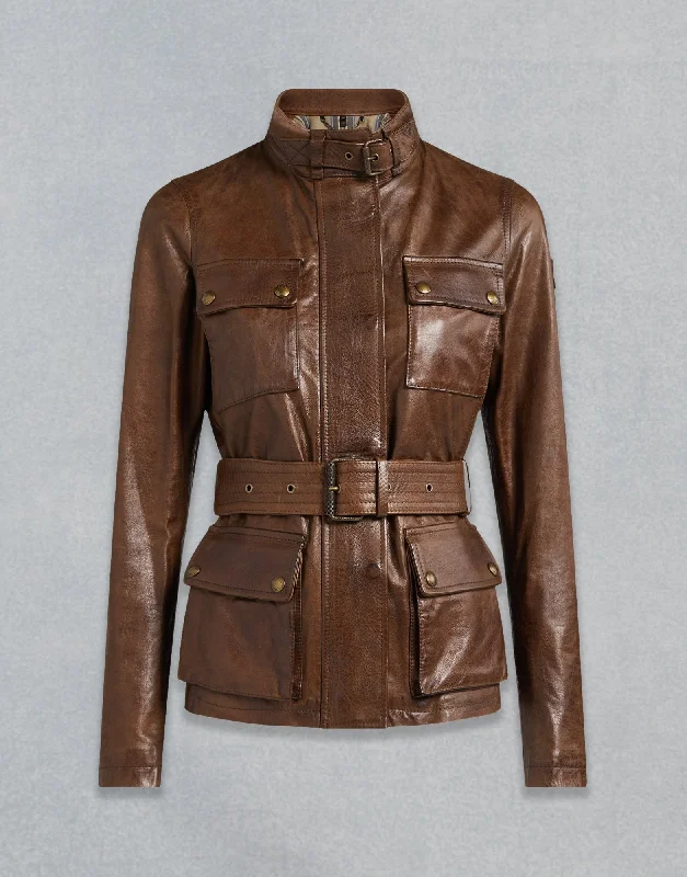 TRIUMPH 2.0 WOMEN LEATHER JACKET - COGNAC