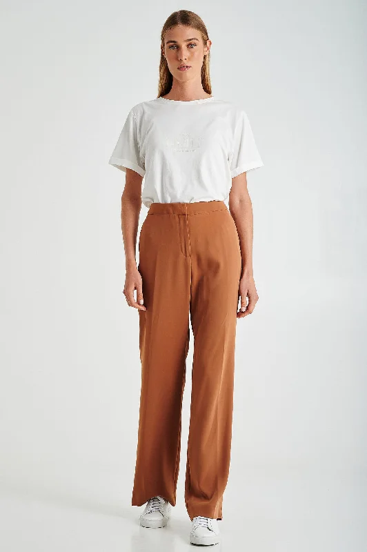 Wide-leg trousers with regular waist