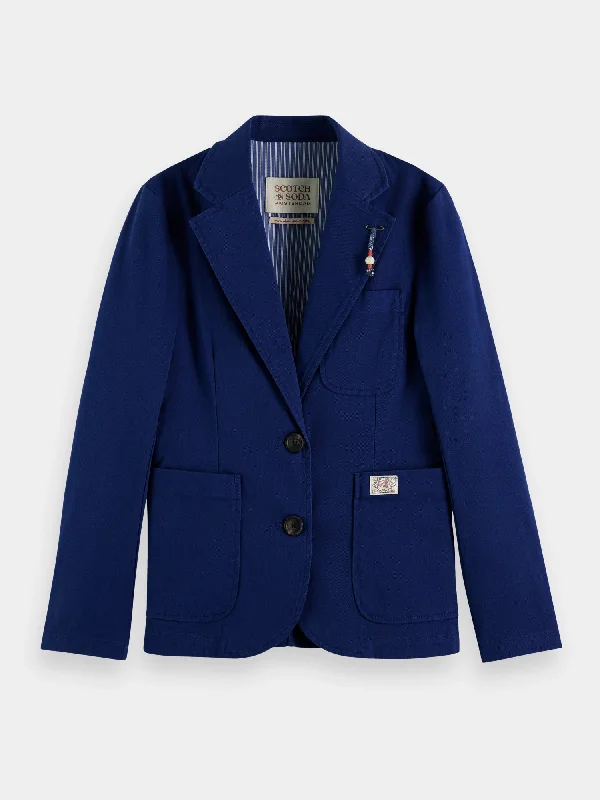 Workwear single-breasted blazer