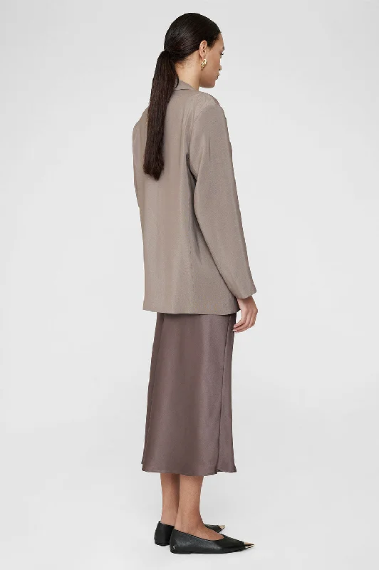 Bar Silk Skirt - Iron