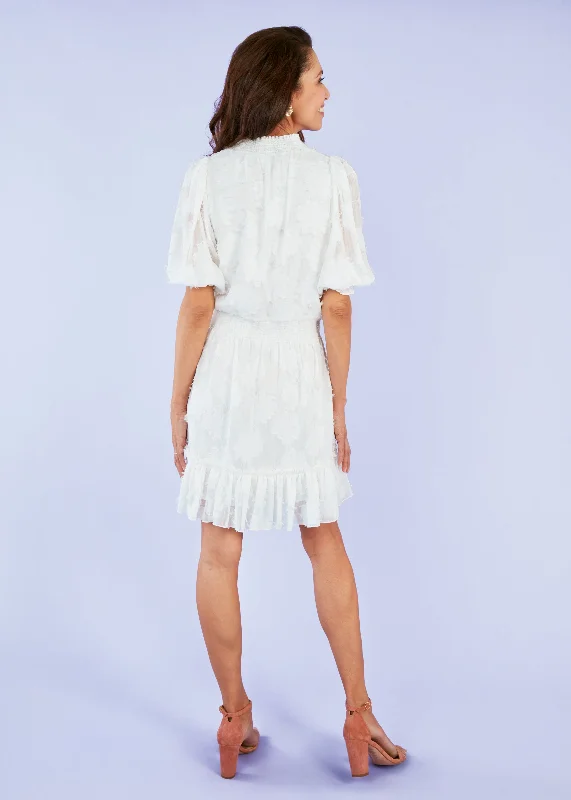 Bennett Dress White Sunflower Burnout Chiffon