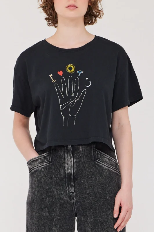 Black Cosmic Hand Claudia Top