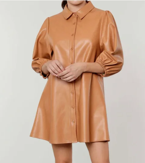 Jamie Vegan Leather Tunic Dress