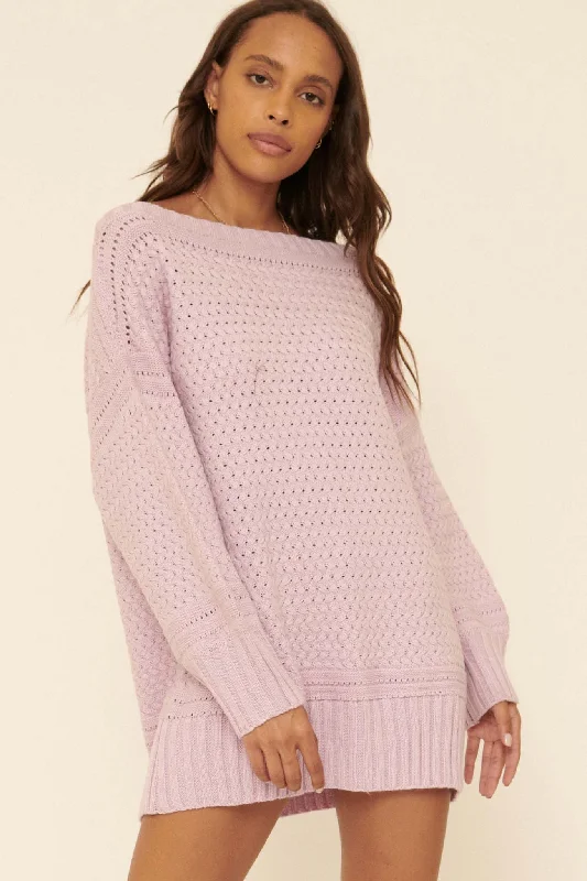 Cozy Afternoon Oversized Cable Knit Sweater