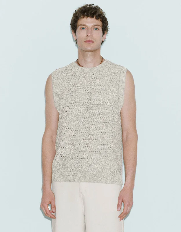 Crew Neck Knitted Tank Top