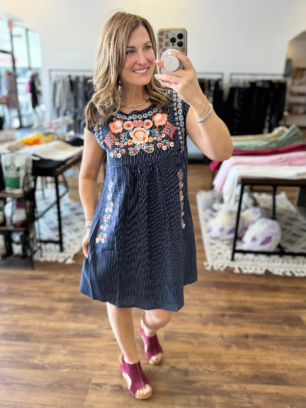 Embroidered Mini Dress