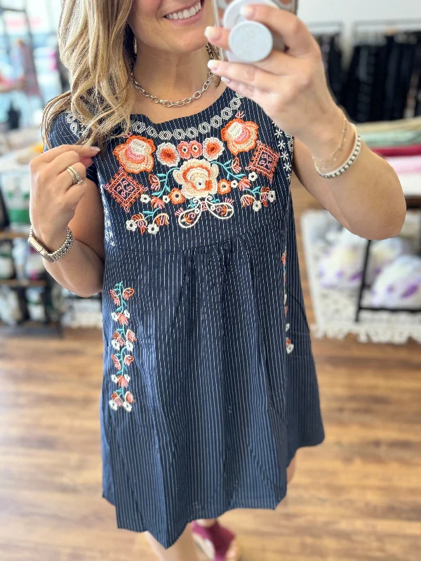 Embroidered Mini Dress