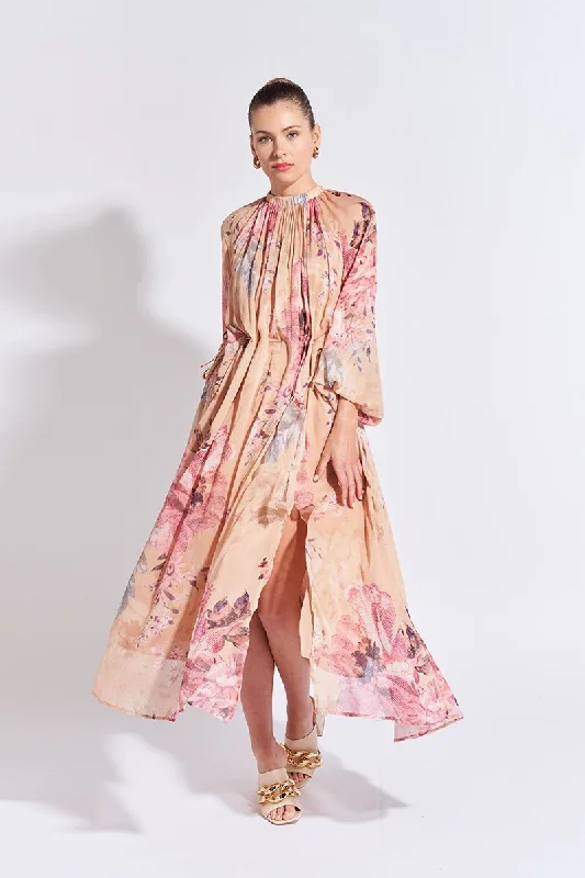 FATE + BECKER - Together peach floral chiffon dress! 12