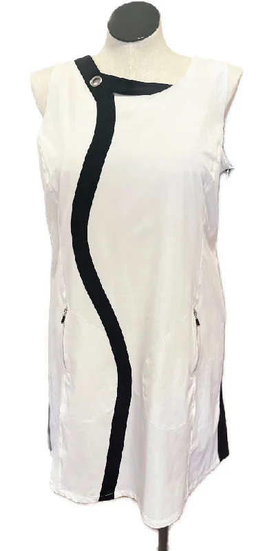 Jamie Sadock White & Black Sleeveless Sheath Golf Dress Size XL MSP$140