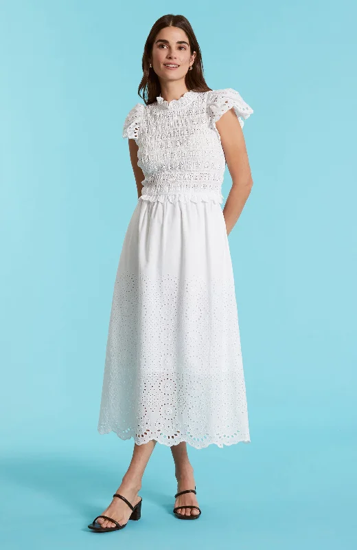 Jessica Eyelet Dress - White