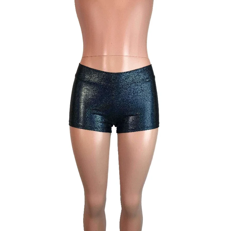 Low Rise Booty Shorts - Black Sparkle