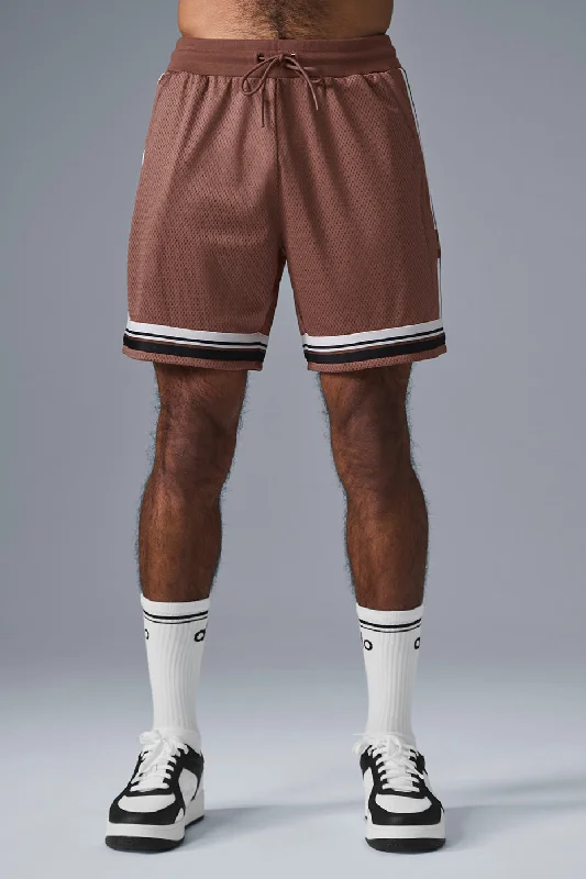 7"" Key Mesh Basketball Short - Chestnut