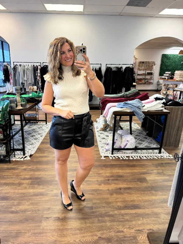 New York Minute Faux Leather Shorts