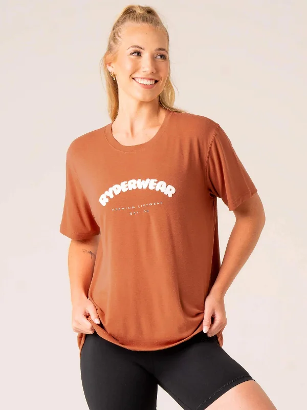 Off Side Longline T-Shirt - Mocha