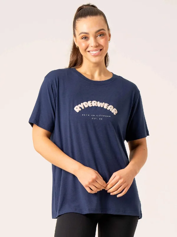 Off Side Longline T-Shirt - Navy