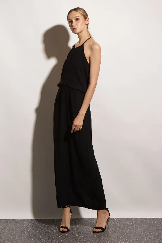 ORIGAMI LONG BLACK DRESS