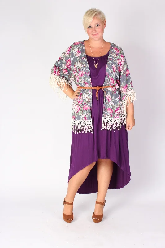 Flowy High Low Dress - Purple