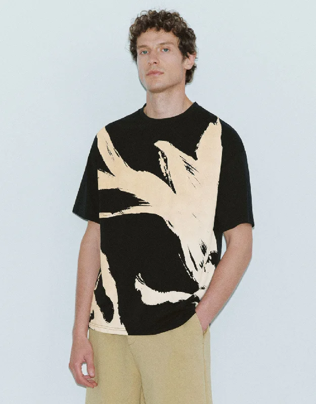 Printed Crew Neck Loose T-Shirt