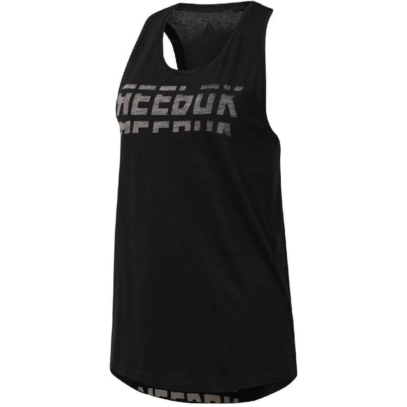 Reebok Workout Ready Meet You There Womens Training Vest Tank Top - Black