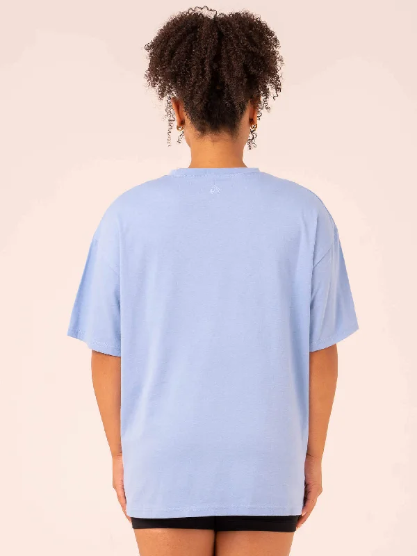 Retro Oversized T-Shirt - Cornflower Blue