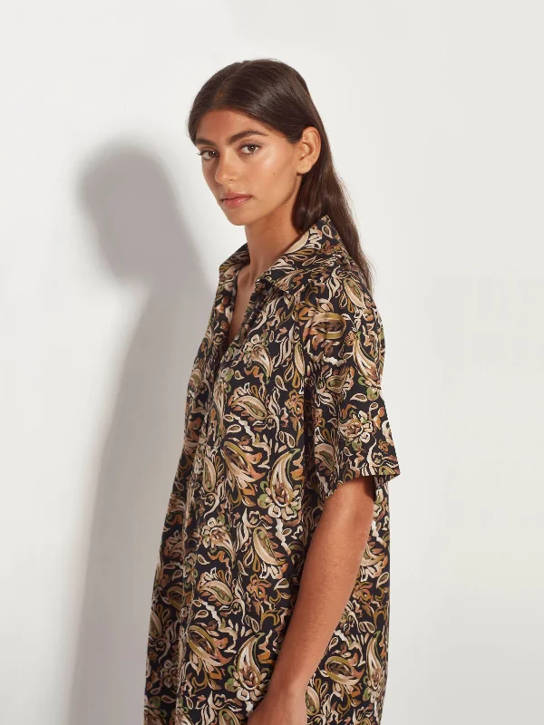 Rue Shirtdress (Painterly Paisley) Native