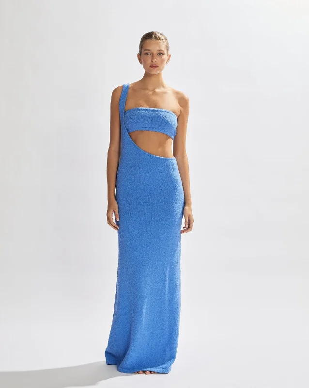 Solei Knit Maxi Dress Pacific Blue