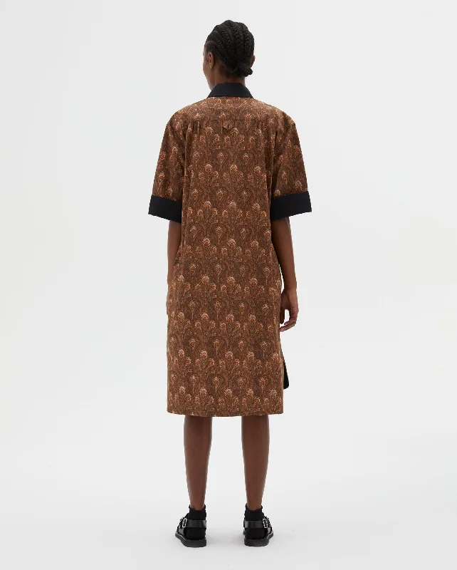 S/S SHIRT DRESS / TOBACCO UMBER