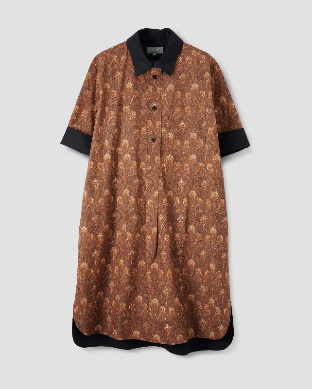 S/S SHIRT DRESS / TOBACCO UMBER