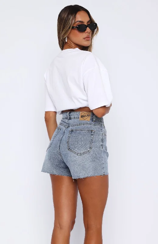 Sweet Serenity Denim Shorts Mid Blue