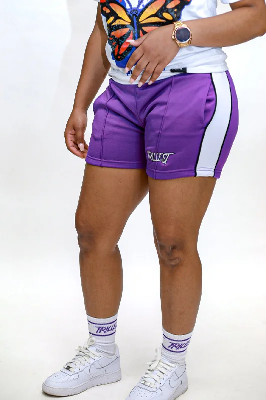 Trillest Women Track Shorts - Purple