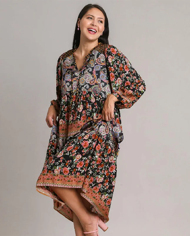 Plus Floral Mixed Print Dress