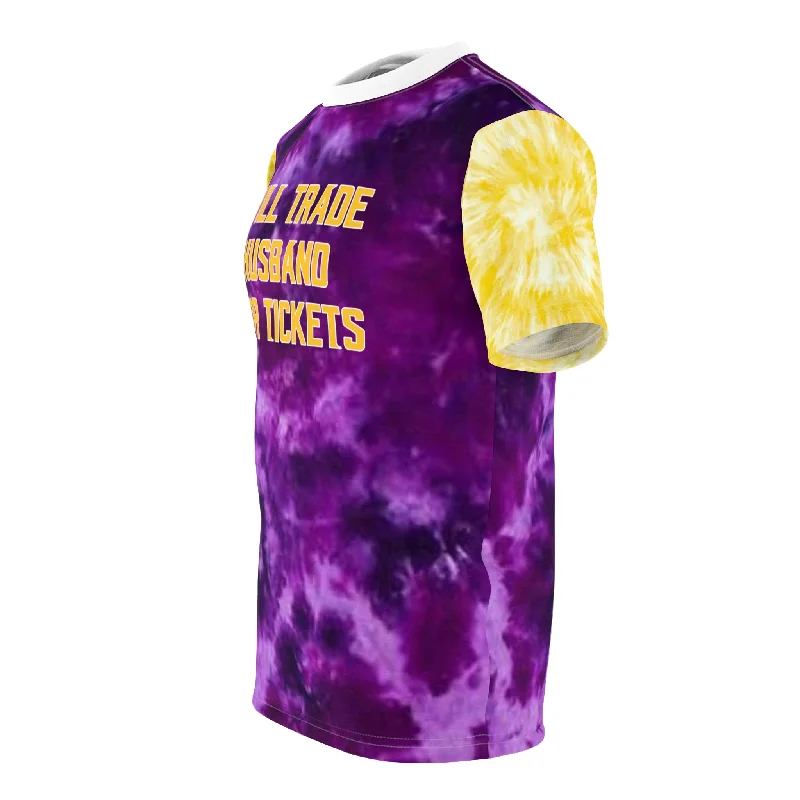 Unisex Cut & Sew Tee - Purple/Gold Tie-Dye - Husband for Tickets