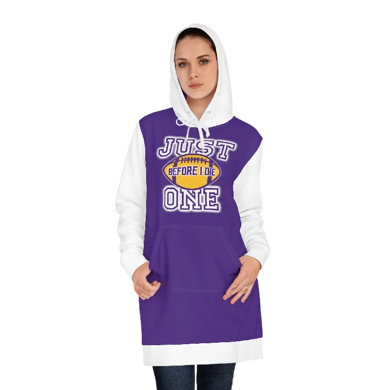 Hoodie Dress - Purple/White - Just ONE